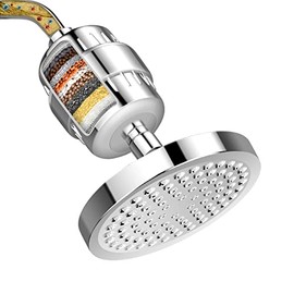 FEELSO Shower Head and 15 Stage Shower Filter, High Output Hard Water Softener Showerhead with Filter Cartridge for Hard Water Remove Chlorine and Harmful Substances