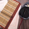 NUOBESTY Roll-up Bamboo Brush Holder Portable Calligraphy Pen Storage Organizer