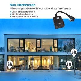DEWENWILS Outdoor Remote Control Outlet Wireless Electrical Plug in Light Switch