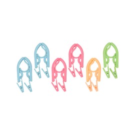 6PCS Travel Hangers Set - Foldable Colorful Plastic Hangers for Suitcase - Portable Closet Essential - Non-Slip - Lightweight for Home and Travel