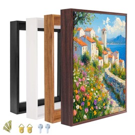 Floater Frame for 1.25 thick Canvas, Available in 25+ size and 4 Color, Perfect Floating Frame for Finished Canvas Artist Panel Oil Painting Wall Art Décor (Dark Oak Frame, 10"x12")