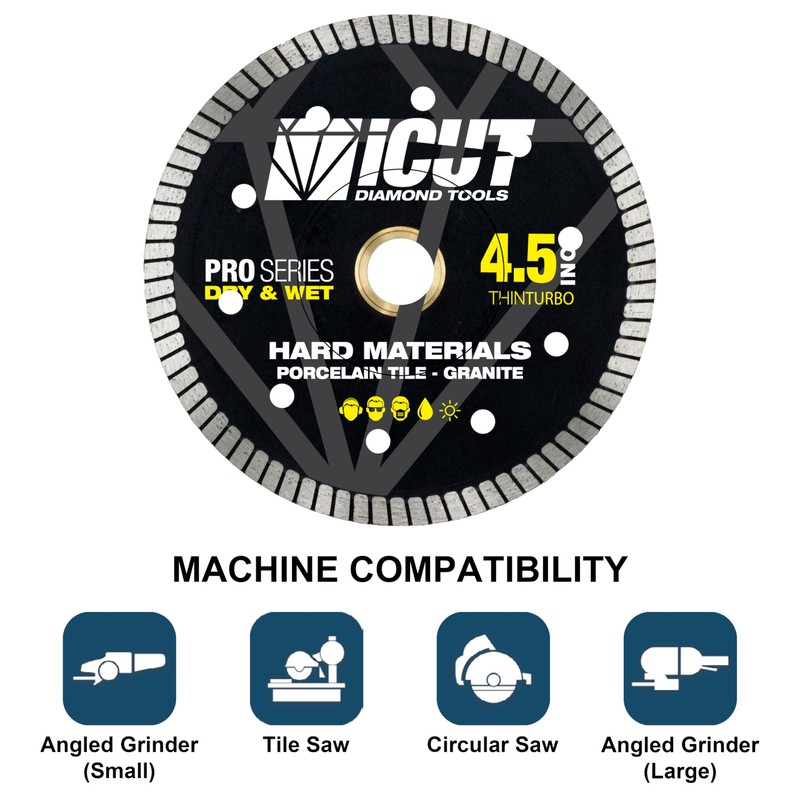 4.5-Inch Thin Rim Turbo Diamond Blade - Reinforced on Both