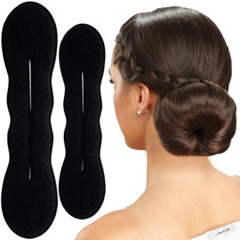 STSTR 2Pcs Sponge Hair Bun Maker, 2 Sizes Non-Slip Sponge Twist Hair Bun Shaper, Tear-Resistant Updo Curler Maker Accessories for Women Parties, Weddings