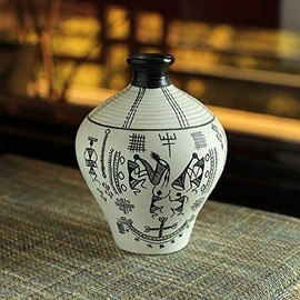 Earthing Hands 6 Inch Warli Handpainted Living Room & Home Decorative Matki Shaped Flower Terracotta Vase