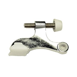 Better Home Products Deluxe Hinge Pin Door Stopper - Adjustable Heavy Duty Hinge Pin Door Stop with Rubber - Brushed Chrome