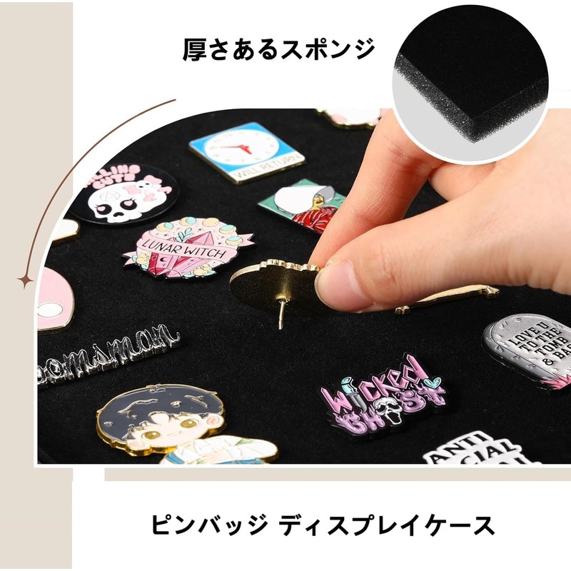 Koundeneko Can Badge Storage Case, Pin Badge Display Case with