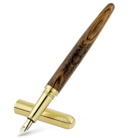 Cobee Wooden Fountain Pens, Handcrafted Wood Fountain Pen Vintage Luxury Pen 0.7mm Fine Point Pen Business Pen Smooth Writing for Journaling Calligraphy Gift Supplies(B)