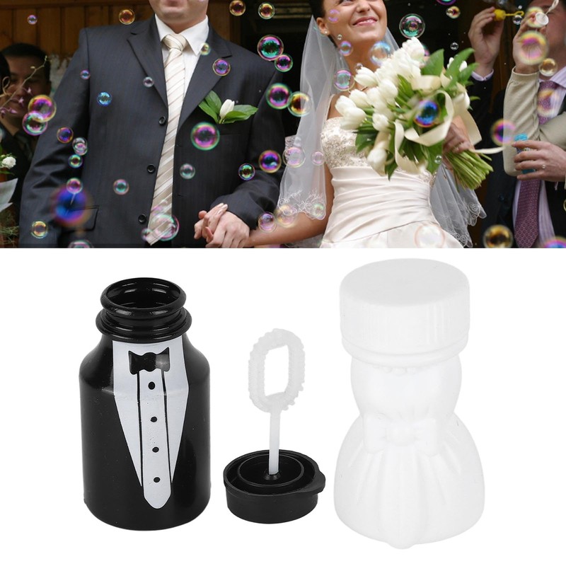 26 Pieces Wedding Bubble Bottles, Mini Bubble Bottles in Black