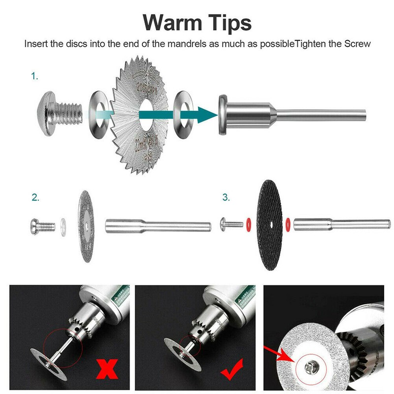 60Pcs/Set Cutting Disc Saw Blade Chuck Set for Electric Drill