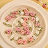 100 Pcs 15mm Multicoloured Mini Rose Flowers Satin Ribbon Bows