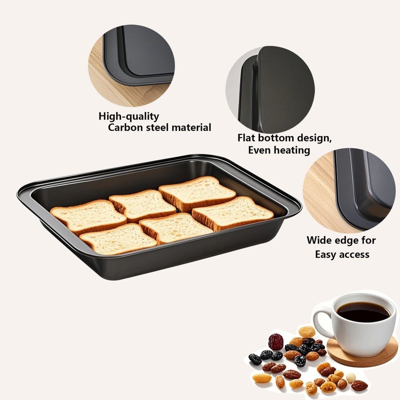 QILEMI Deep Baking Tray for Oven, 1 Piece, Rectangular Baking