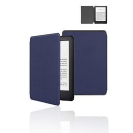 Case for All-New Kindle Paperwhite/Kindle Colorsoft 7 Inch 2024,WUNIAK Design for Kindle Paperwhite 12 Generation,Hard PC and Premium PU Lightweight Slim,Dark Blue