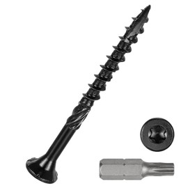 DTGN #8x2 Deck Screws - 100Pack - Good for Decks, Fences, Frames, Farms, Outdoor Furniture - Carbon Steel Wood Screws Decking Screws W/ T25 Torx Star Drive Bit - Black