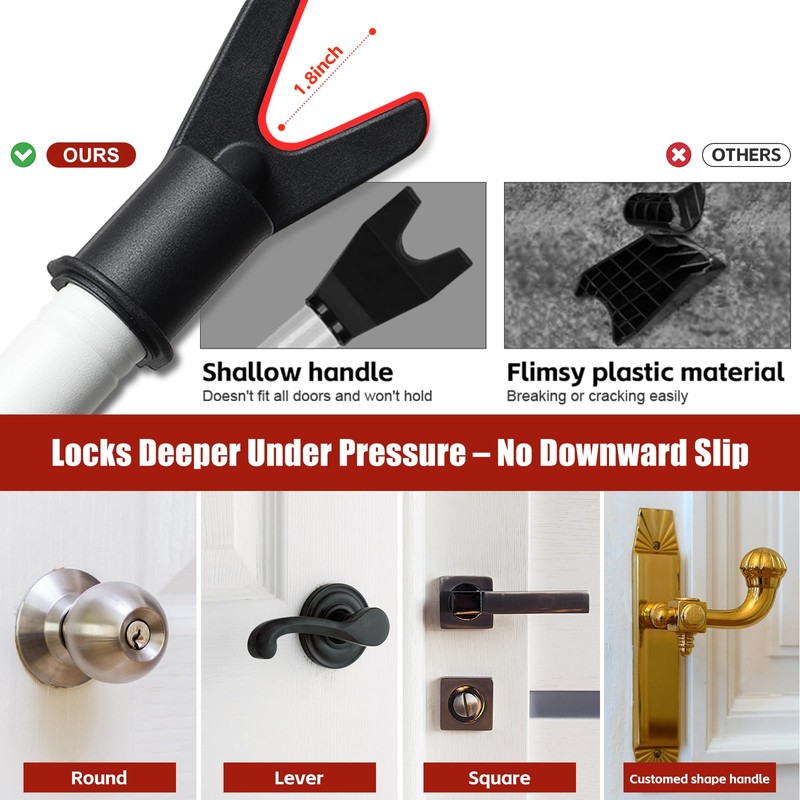 2 Pack Door Security Bar – Anti-Slip 600LB Heavy Duty