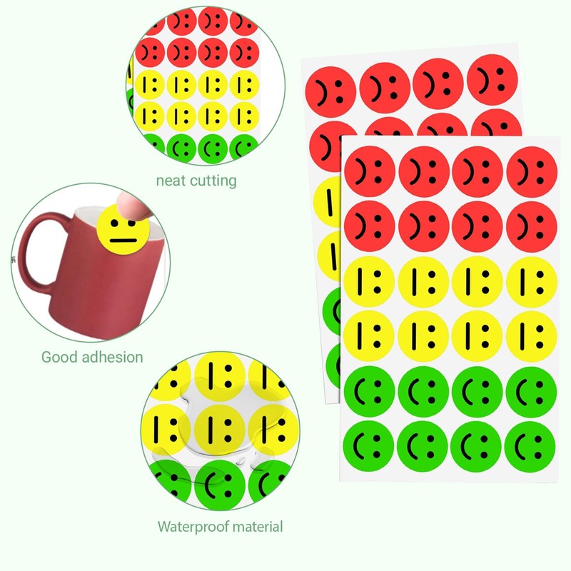 Smiley Face Stickers, Red Yellow Green Traffic Light Mood Sticker,