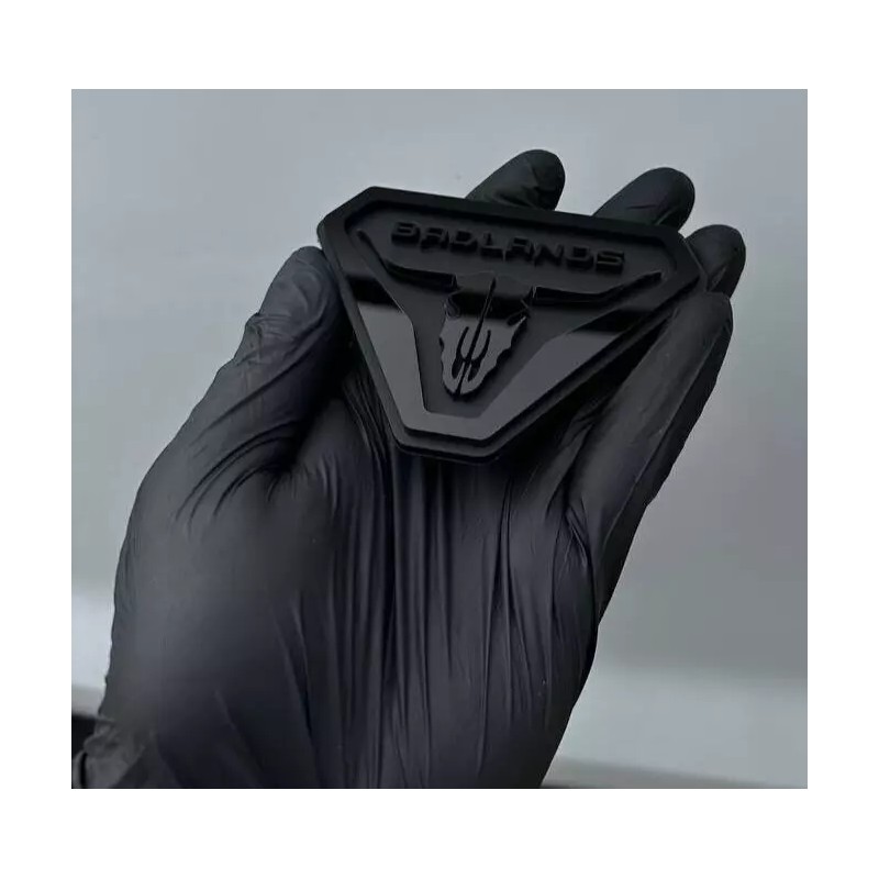 UsaStandard 2x Car Fender Badlands Long Horn Emblem Badge Black