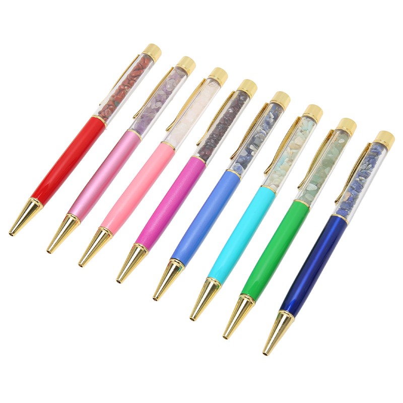 8PCS Crystal Ballpoint Pen Fashionable Colorful Bling Crystal Pens for