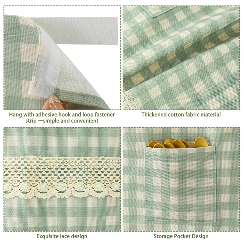 Oven Door Curtain Hook and Loop Straps Design Stove Skirt