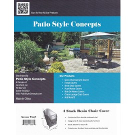 Patio Style Concepts 4 Stack Resin Chair Cover Green Embossed Vinyl