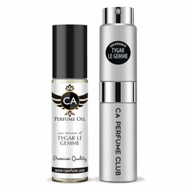 CA Perfume Duo Impression of Tygar Le Gemme For Men Perfume Layering Set Mens Cologne Long Lasting Travel Size EDP + Body Oil Roll-On Bottle 0.27 Fl Oz+0.33 Fl Oz