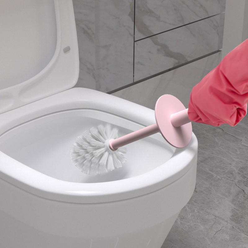 Topsky 2 Pack Compact Toilet Brush & Holder Set, Plastic