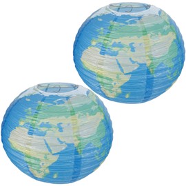 Generic Hanging Paper Lanterns:Planet Paper Lanterns Earth Paper Lanterns Earth Day Decorations for Kids Space Theme Party Birthday Room Decorations,2pcs,11.8inch, 30.00X30.00X30.00CM
