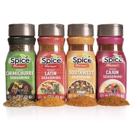 iSpice Spices and Seasoning Sets - Southern Excitement Spices, World Flavors Premium Seasoning Cooking Gifts for Everyone (Pack Of 4: Cajun, Chimichurri, Southwest And Latin)