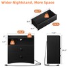 Memobarco Nightstand with Charging Station and LED Light,Modern Nightstand with