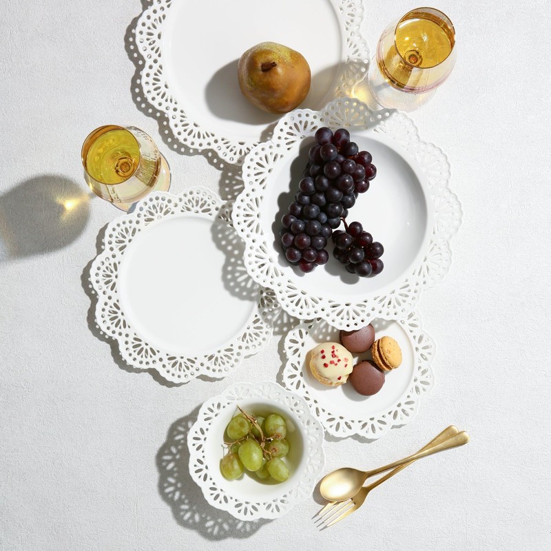 Francfranc French Pannier Deep Plate Lace White