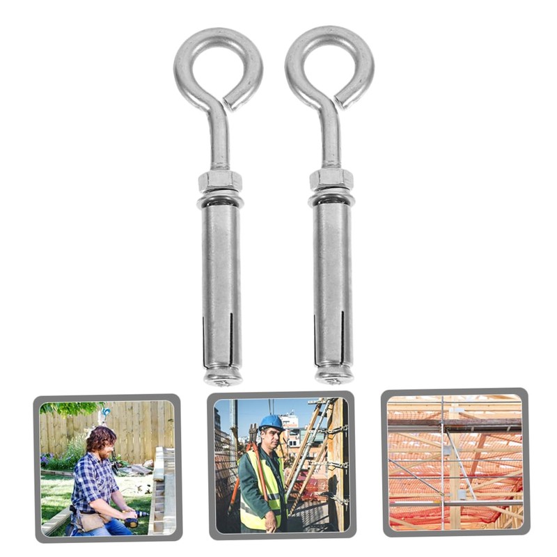 Ciieeo 2pcs Heavy Duty Eye Bolts Stainless Steel Expansion Screws