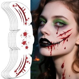Halloween Makeup: Waterproof Temporary Face Tattoos (Freckles & Stitches) 52*150MM/QT-0092 15ea