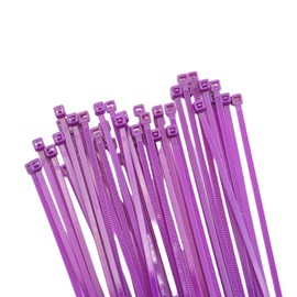 Aroono 8 inch Purple Nylon Zip Ties-0.19 Width, 50lb Strength, 100pcs Cable Ties, UV Resistant, High/Low Temperature Resistant-Durable, Ideal for Indoor and Outdoor Use