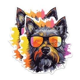 (2 Pack) Belgian Laekenois Dog Stickers - Belgian Laekenois with Sunglasses - Choose FromOver 100 Dog Breeds - 5 Inches On Longest Side - Premium Vinyl - Made in USA - BMCS0312