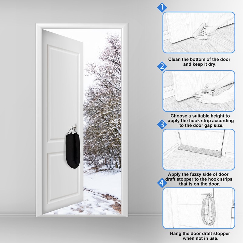 NABOWAN 32" Weighted Under Door Draft Stopper -Triangular Door Draft