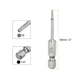 HARFINGTON 10pcs T15 Security Torx Bit 1/4" Hex Shank 2" Long S2 Steel Magnetic Tamper Resistant Star Bits Screwdriver Torx Head with Hole for Driver Drill Bits Remove Fastening Screws