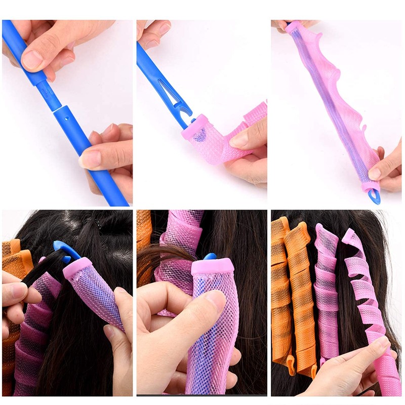 CENPEK 40 Pieces Spiral Hair Rollers for Long Hair No