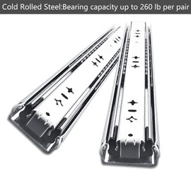 VIVEGO 1 Pair 38 Inch 260 Lb Capacity Heavy Duty Drawer Slides with Screws,Full Extension 3 Fold Ball Bearing Stainless Steel Side Mount Undermount Drawer Rails,20",22",30",32",34",36",38",40"