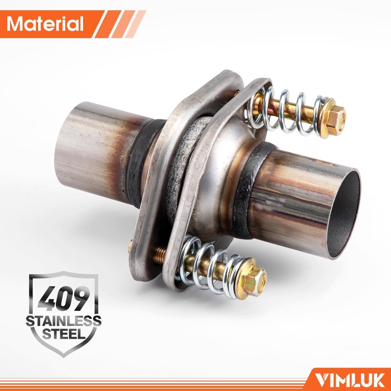 VIMLUK 2.0"x6" Exhaust Flex Spring Flanges 409 Stainless Steel, Spring