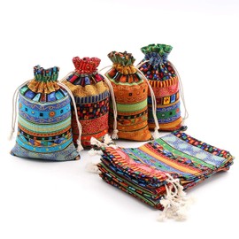 SumDirect Pack of 20 Jute Bags, Gift Bags, Jute Sack, Cotton Bag with Drawstring, Small Fabric Bags for Christmas, Children's Birthday, Wedding, Party and Christmas (10 x 15 cm)