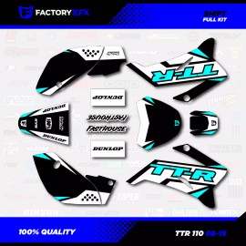 Factory EFX Black & Cyan Shift Racing Graphics Kit fits 08-25 YAMAHA TTR110 TTR 110 decal