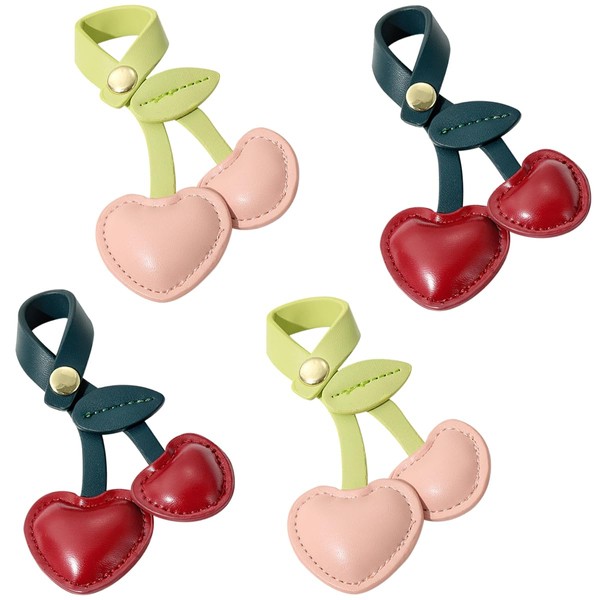 AddLotLot 4 PCS Cherry Keychain Bag Charm Cute Cherry Charm