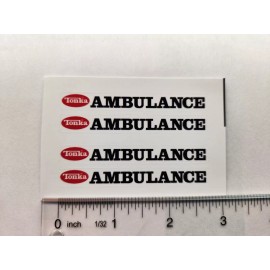 Tiny Tonka Ambulance Van Decals For Tiny Tonka, Replacement Stickers 1976-1977.