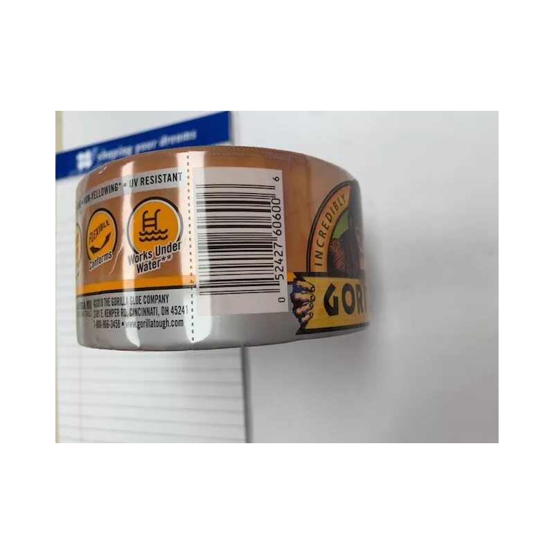 Gorilla CRYSTAL CLEAR DUCT TAPE 1.88" WIDE X 18 YARDS