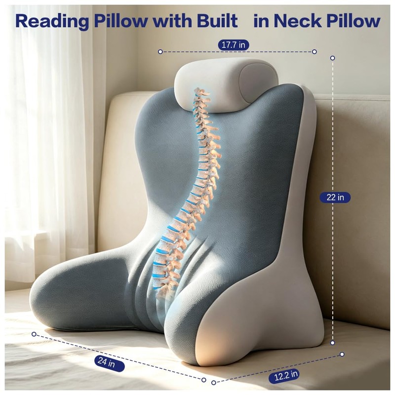 Reading Pillow for Sitting in Bed, 22 Inch