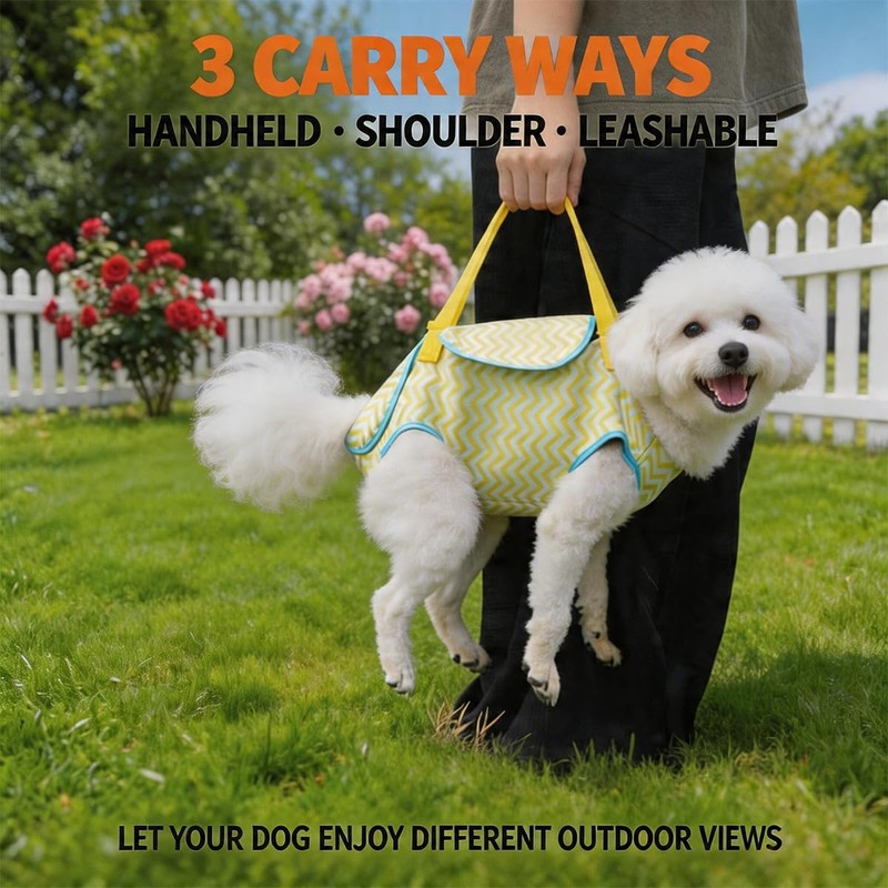 FORGEMATE Adjustable Dog Carrier Sling, Soft Wearable Backpack for Walking