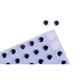 Glorex 6 2249 423 - Wackelaugen, rund, selbstklebend, ca. 12 mm, 26 Stück, ideal zum Basteln von Figuren, Menschen und Tieren, beliebt bei Kindern