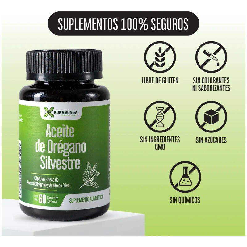 Aceite De Oregano Silvestre | 100% Natural | 60 Cápsulas