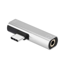 Stritra 1x Silver Type C to 3.5mm Audio Headphone Connector Earphone Adapter Aux Jack Headset