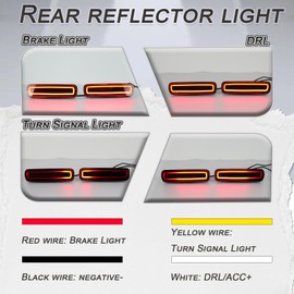 GEEGEETOP Full Lens LED Rear Reflector Bumper Fog Light Assembly kit for Toyota Land Cruiser LC100 1998-2007, for Lexus LX470,Sequential Turn Signal Light & Brake Light & DRL (RED)