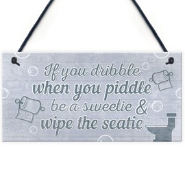 RED OCEAN Nautical Quirky Grey Bathroom Signs Funny Wipe The Seatie Toilet Door Loo Wall Plaque Gift